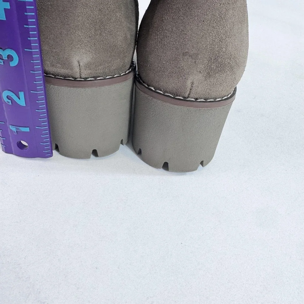 Blondo Daylor Boots Womens Size 11 Gray Suede Waterproof Ankle Wedge Winter Snow